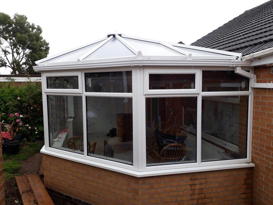 Hexagon shaped conservatory. Copyright LHBS, all rights reserved.